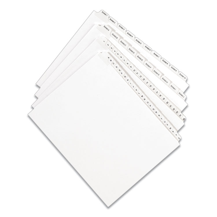 Preprinted Legal Exhibit Side Tab Index Dividers, Allstate Style, 10-Tab, I to X, 11 x 8.5, White, 1 Set