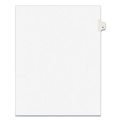 Preprinted Legal Exhibit Side Tab Index Dividers, Avery Style, 10-Tab, 4, 11 x 8.5, White, 25/Pack
