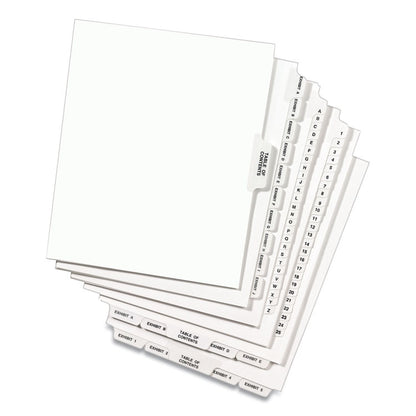 Preprinted Legal Exhibit Side Tab Index Dividers, Avery Style, 10-Tab, 6, 11 x 8.5, White, 25/Pack
