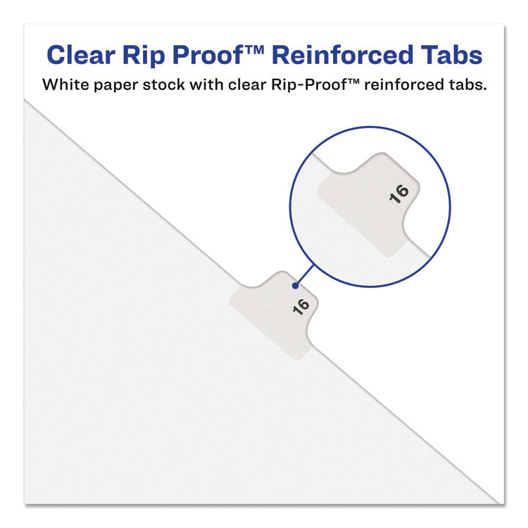 Preprinted Legal Exhibit Side Tab Index Dividers, Avery Style, 26-Tab, D, 11 x 8.5, White, 25/Pack, (1404)