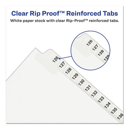 Preprinted Legal Exhibit Bottom Tab Index Dividers, Avery Style, 27-Tab, Exhibit A to Exhibit Z, 11 x 8.5, White, 1 Set