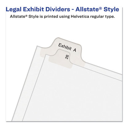 Preprinted Legal Exhibit Side Tab Index Dividers, Allstate Style, 10-Tab, I to X, 11 x 8.5, White, 1 Set