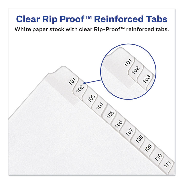 Preprinted Legal Exhibit Side Tab Index Dividers, Allstate Style, 25-Tab, 51 to 75, 11 x 8.5, White, 1 Set, (1703)