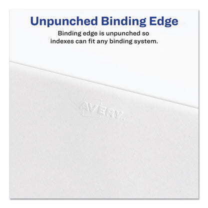Preprinted Legal Exhibit Side Tab Index Dividers, Avery Style, 26-Tab, B, 11 x 8.5, White, 25/Pack, (1402)