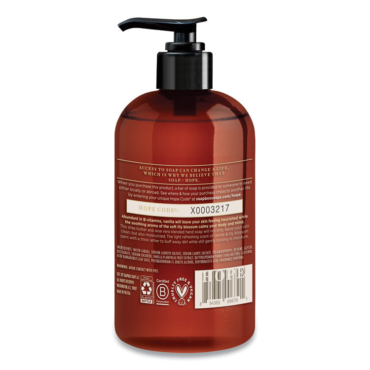 Hand Soap, Vanilla and Lily Blossom Scent, 12 oz, 3/Box