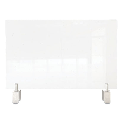 Clear Partition Extender with Attached Clamp, 29 x 3.88 x 18, Thermoplastic Sheeting