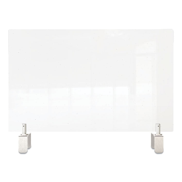 Clear Partition Extender with Attached Clamp, 29 x 3.88 x 24, Thermoplastic Sheeting
