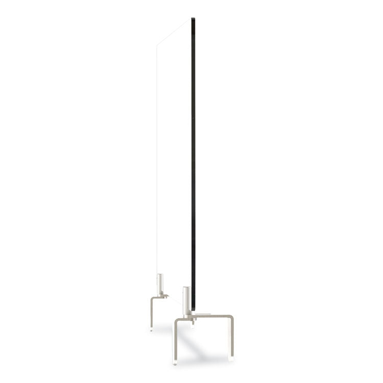 Clear Partition Extender with Attached Clamp, 29 x 3.88 x 24, Thermoplastic Sheeting