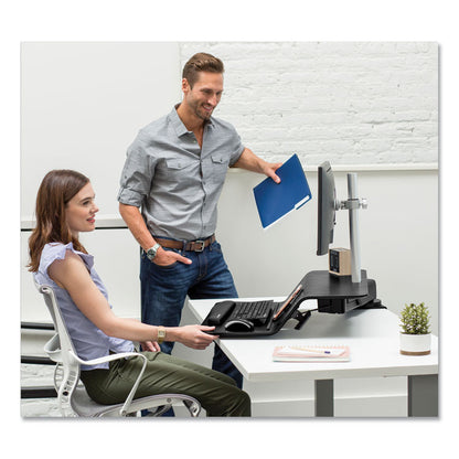 Lotus RT Sit-Stand Workstation, 48" x 30" x 42.2" to 49.2", Black