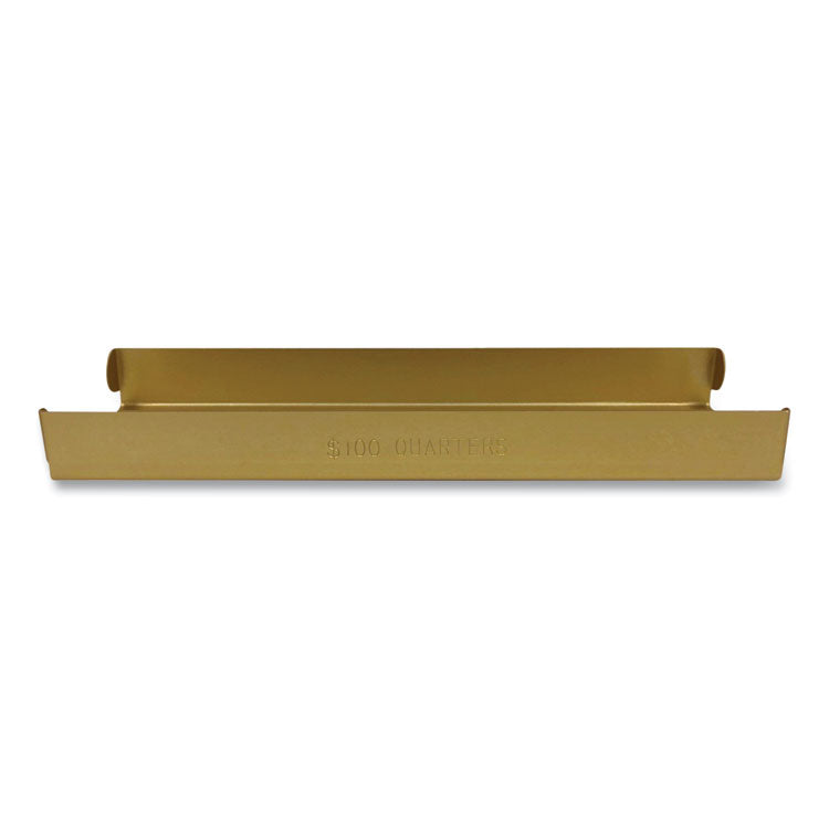 Metal Coin Tray, Accommodates $100 in Quarters, 3.5" x 10" x 1.75", Orange