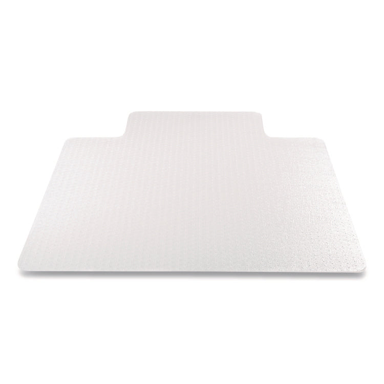 Antimicrobial Chair Mat for Medium Pile Carpeted Floors, Rectangular with Lip, Straight Edges, 36" x 48", Clear