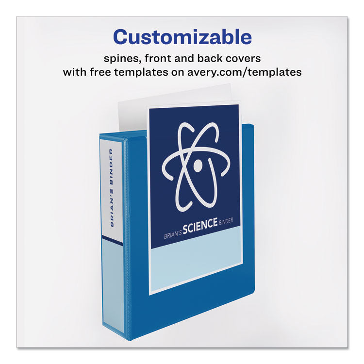 Durable View Binder with DuraHinge and Slant Rings, 3 Rings, 1.5" Capacity, 11 x 8.5, Blue