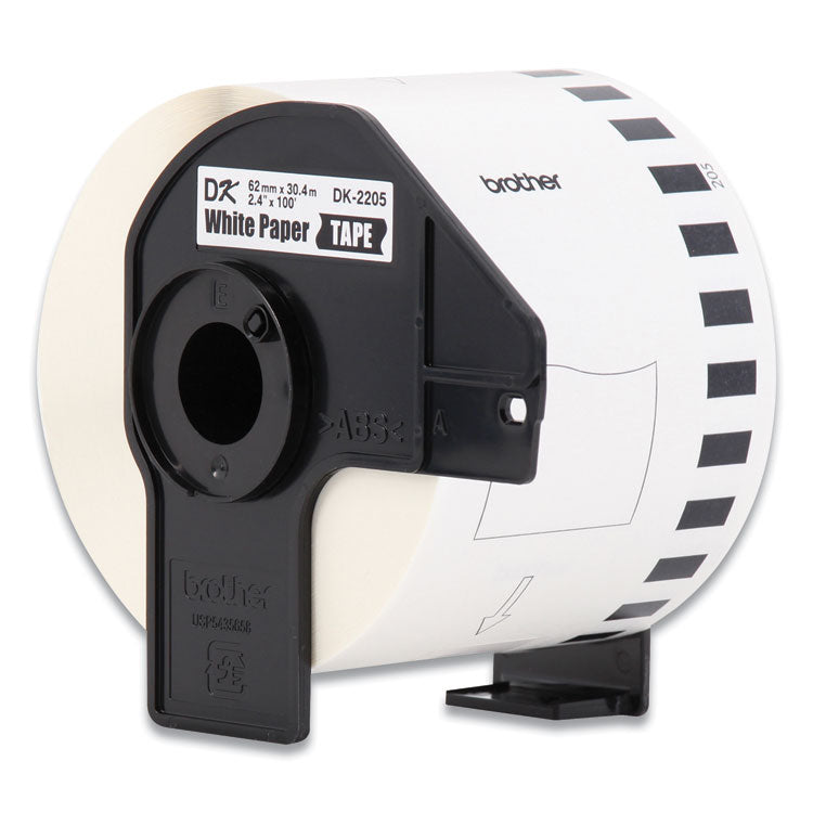 Continuous Paper Label Tape, 2.4" x 100 ft, White, 3 Rolls/Pack