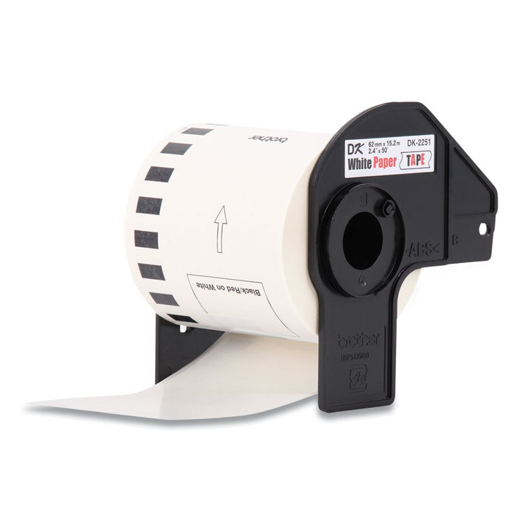 Continuous Paper Label Tape, 2.44 x 50 ft, White, 24 Rolls/Pack