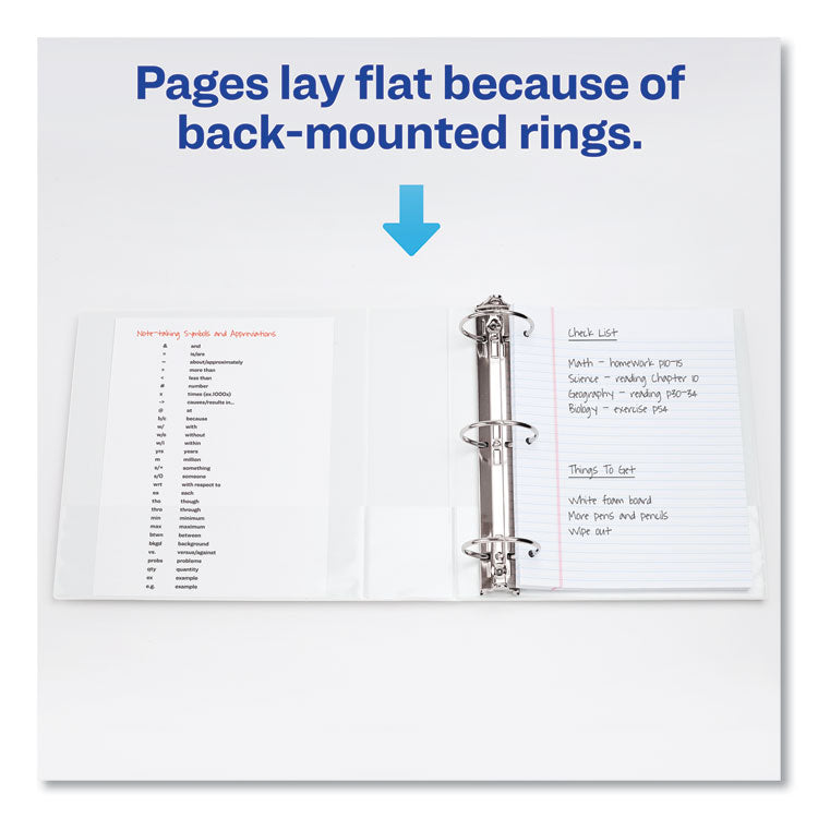 Economy View Binder with Round Rings , 3 Rings, 1" Capacity, 11 x 8.5, White, (5711)