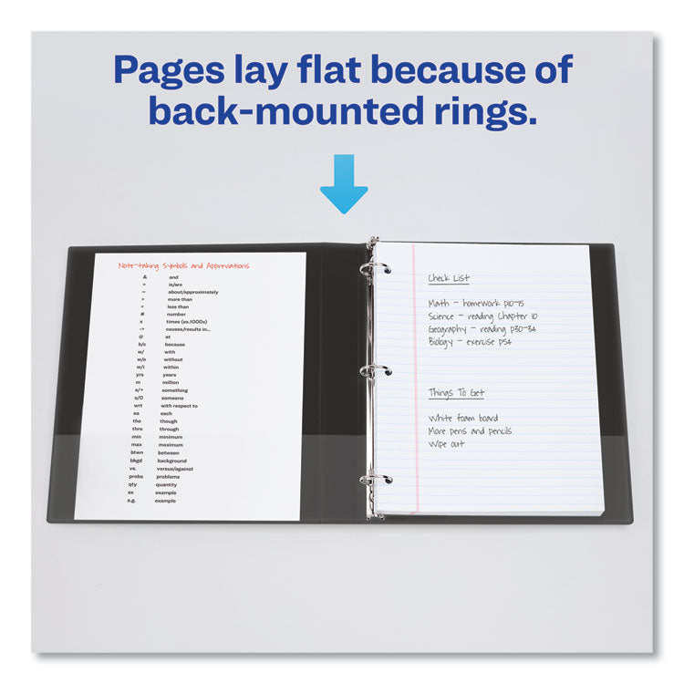 Economy Non-View Binder with Round Rings, 3 Rings, 1.5" Capacity, 11 x 8.5, Black, (3401)