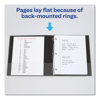 Economy Non-View Binder with Round Rings, 3 Rings, 1.5" Capacity, 11 x 8.5, Black, (3401)