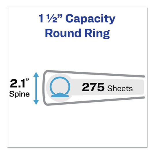 Economy Non-View Binder with Round Rings, 3 Rings, 1.5" Capacity, 11 x 8.5, Black, (3401)