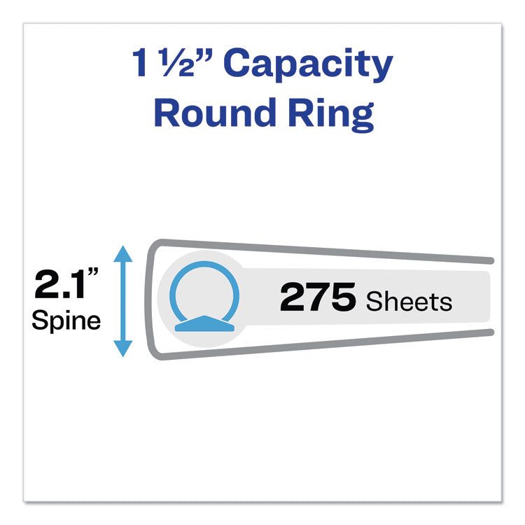 Economy Non-View Binder with Round Rings, 3 Rings, 1.5" Capacity, 11 x 8.5, Black, (4401)