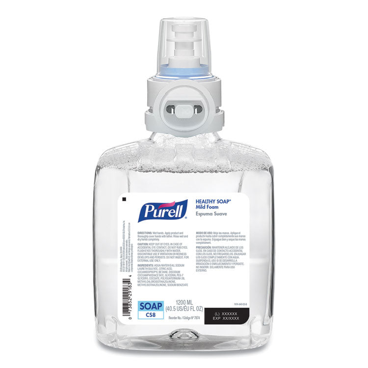 Professional HEALTHY SOAP Mild Foam Refill, For CS8 Dispensers, Fragrance-Free, 1,200 mL, 2/Carton