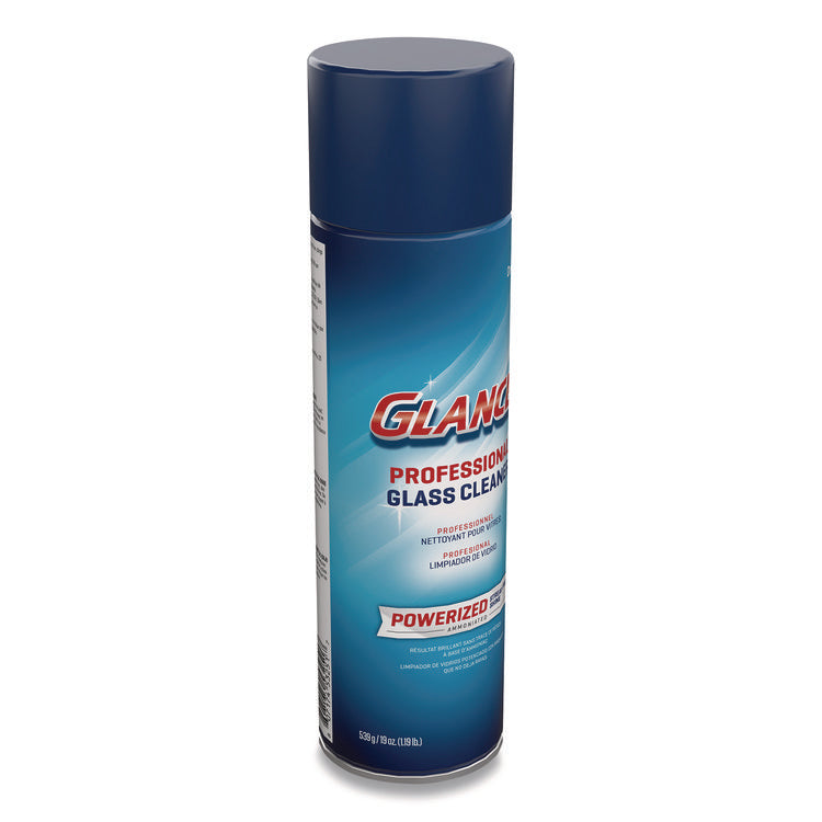 Glance Powerized Glass and Surface Cleaner, 19 oz Aerosol Spray, 12/Carton