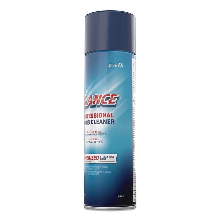 Glance Powerized Glass and Surface Cleaner, 19 oz Aerosol Spray, 12/Carton