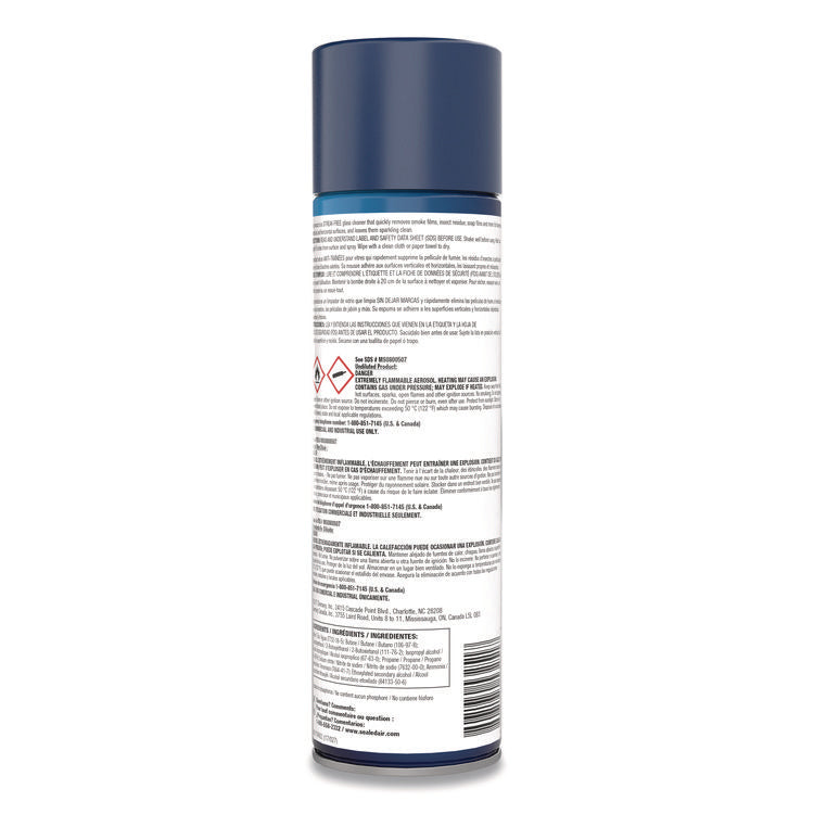 Glance Powerized Glass and Surface Cleaner, 19 oz Aerosol Spray, 12/Carton