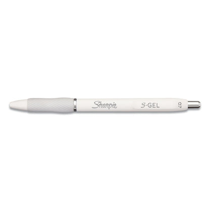S-Gel Fashion Barrel Gel Pen, Retractable, Medium 0.7 mm, Black Ink, Pearl White Barrel, Dozen
