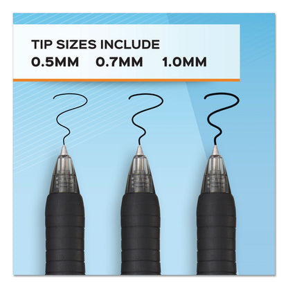 Profile Gel Pen, Retractable, Bold 1 mm, Black Ink, Translucent Black Barrel, Dozen