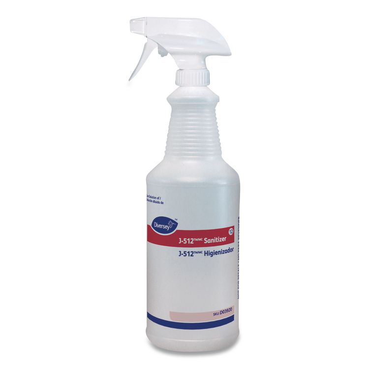 J-512 Sanitizer 32 oz Bottles, Clear, 12/Carton