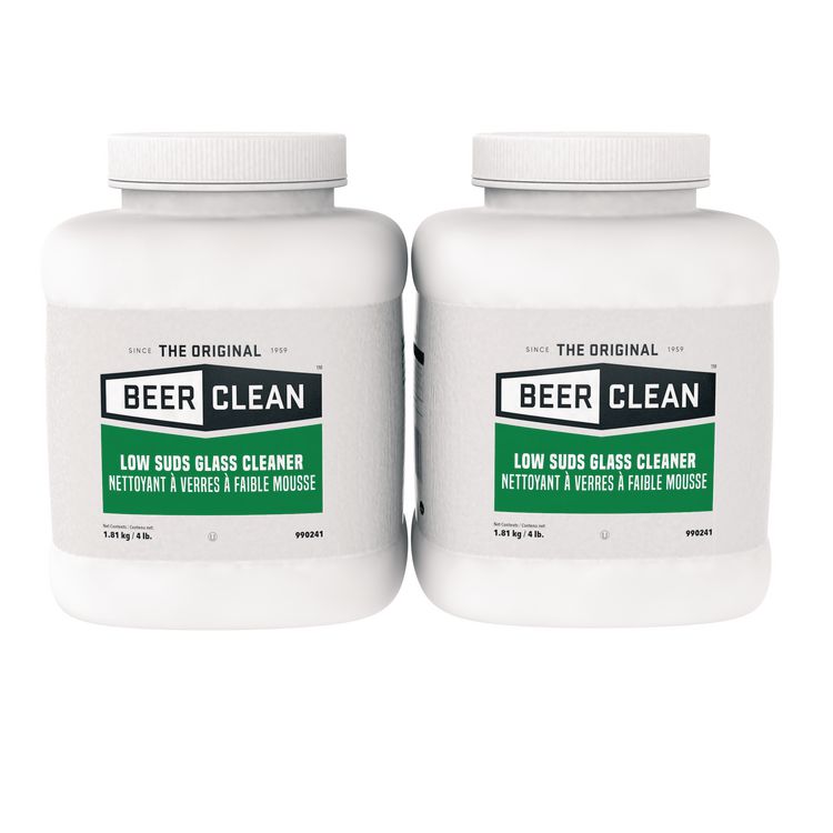Beer Clean Glass Cleaner, Powder, 4 lb. Bucket, 2/Carton