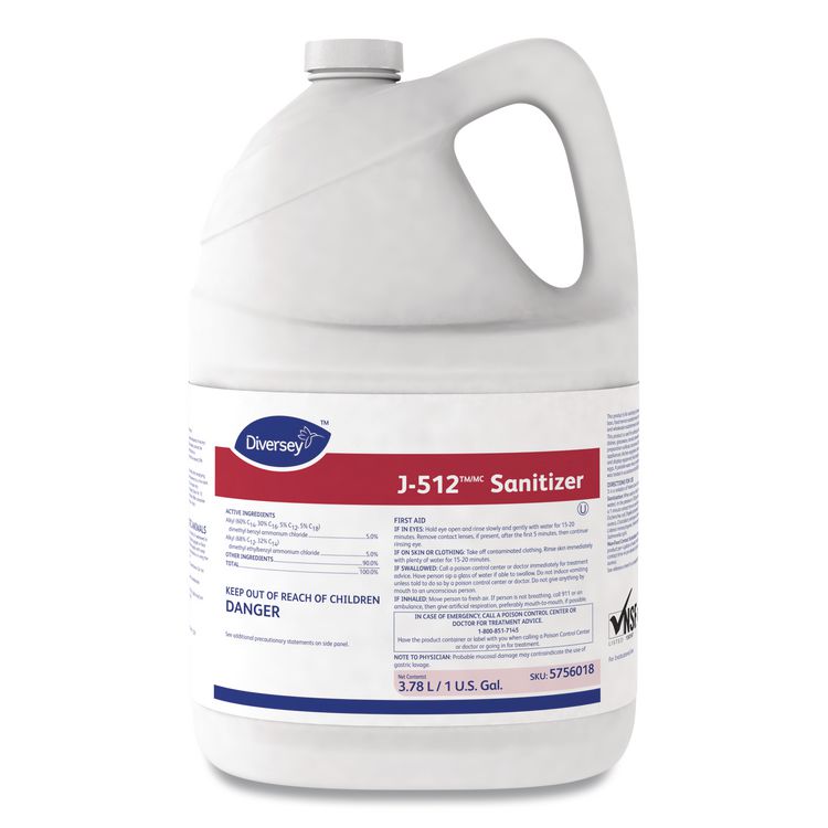 J-512TM/MC Sanitizer, 1 gal Bottle, 4/Carton