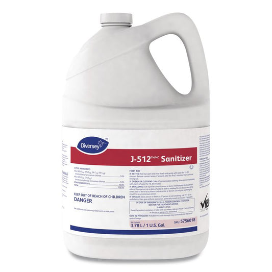 J-512TM/MC Sanitizer, 1 gal Bottle, 4/Carton