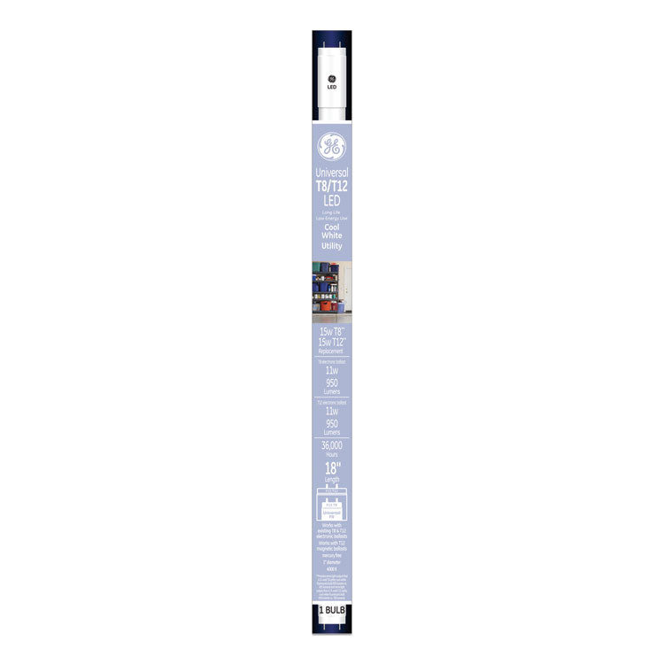 18" T8/T12, LED11ET8/GU8401PK, 11 W, Cool White, 6/Carton