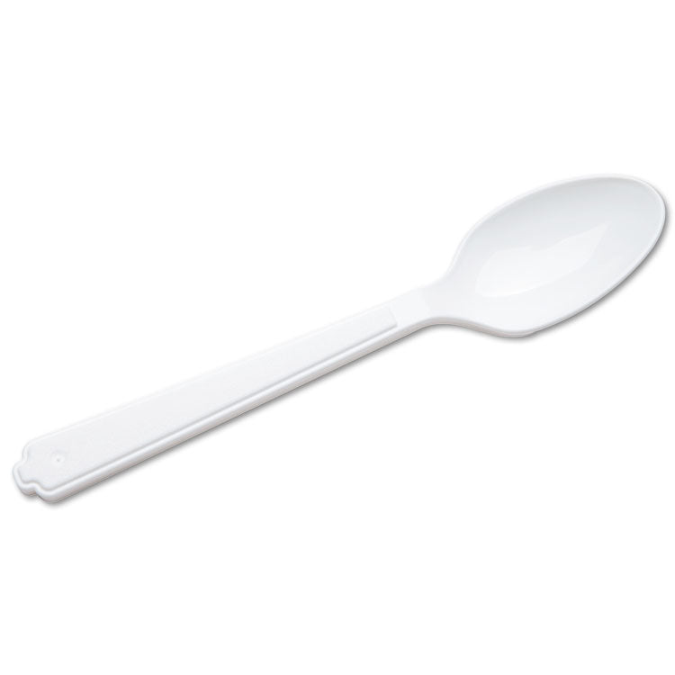 7340000221317, SKILCRAFT Plastic Flatware, Type III, Spoon, White, 100/Pack