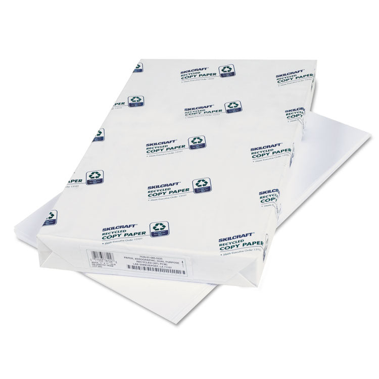 7530010855225, SKILCRAFT Colored Copy Paper, 87 Bright, 20 lb Bond Weight, 11 x 17, White, 500 Sheets/Ream, 5 Reams/Carton