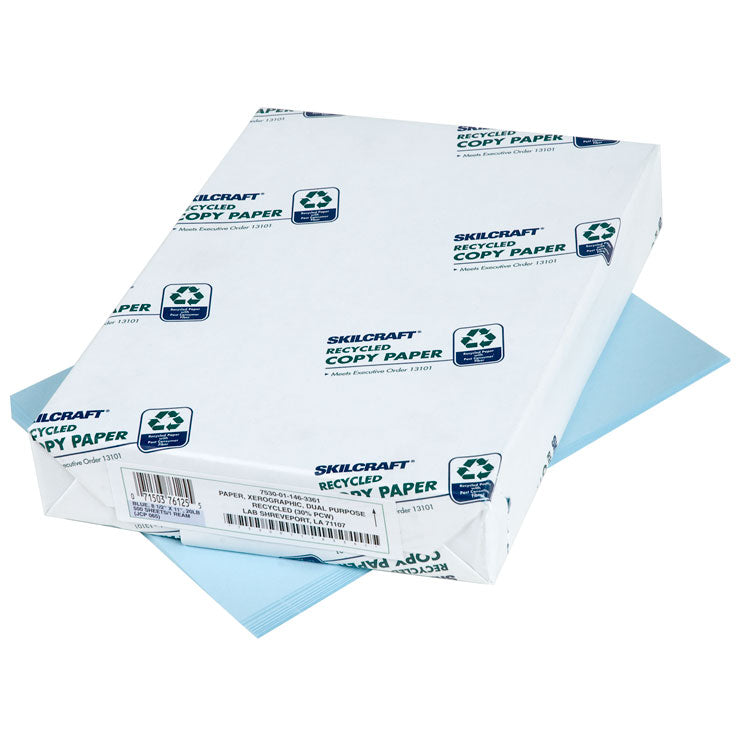 7530011463361, SKILCRAFT Colored Copy Paper, 20 lb Bond Weight, 8.5 x 11, Blue, 500 Sheets/Ream, 10 Reams/Carton