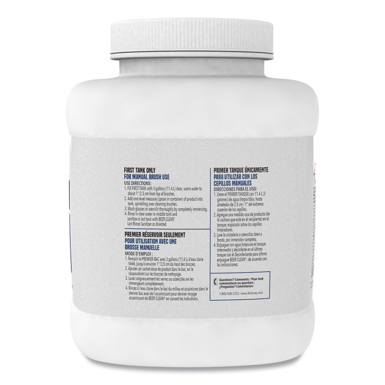 Beer Clean Glass Cleaner, Powder, 4 lb Bucket, 2/Carton