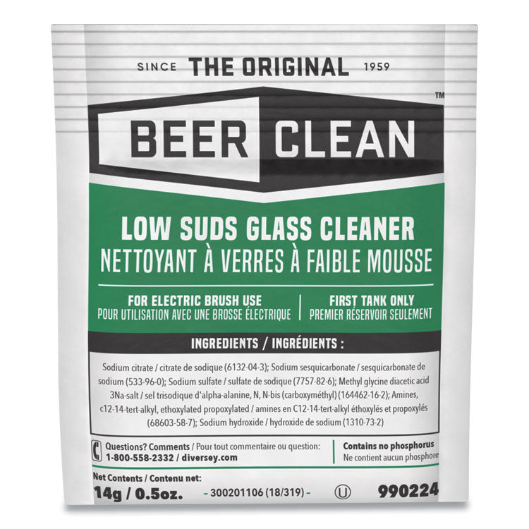 Beer Clean Glass Cleaner, Powder, 0.5 oz Packet, 100/Carton