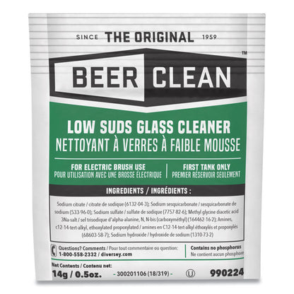 Beer Clean Glass Cleaner, Powder, 0.5 oz Packet, 100/Carton