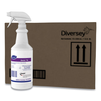 Oxivir TB One-Step Disinfectant Cleaner, Unscented, 32 oz Bottle, 12/Carton