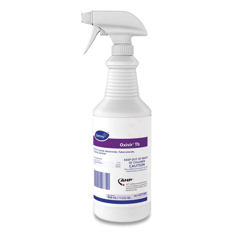 Oxivir TB One-Step Disinfectant Cleaner, Unscented, 32 oz Bottle, 12/Carton