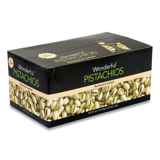 Roasted and Salted Pistachios, 1.5 oz Bag, 24/Pack