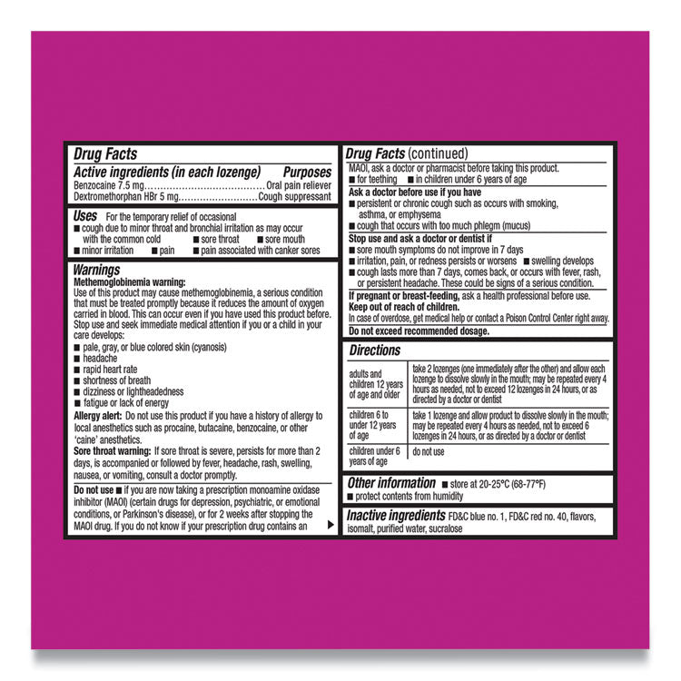 Extra Strength Sore Throat and Cough Lozenges, Mixed Berry, 16 Lozenges