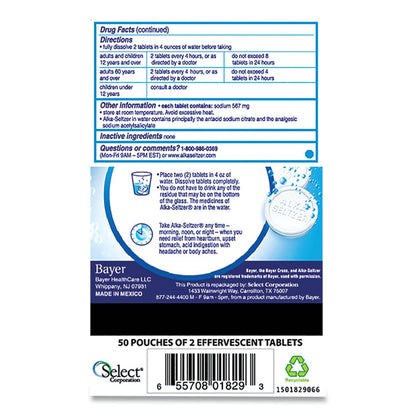 Antacid and Pain Relief Medicine, Two-Pack, 50 Packs/Box
