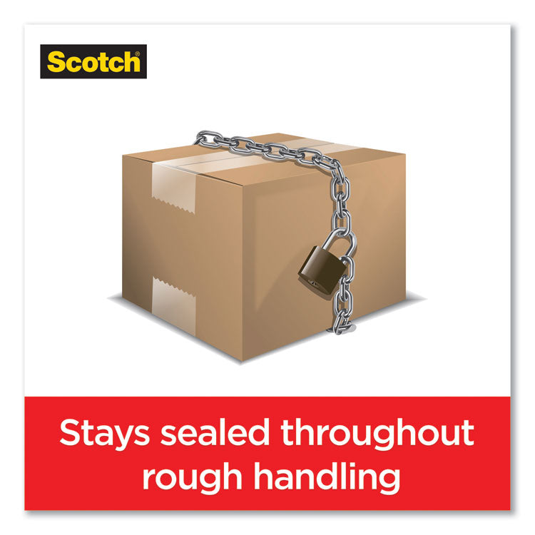 Box Lock Shipping Packaging Tape, 1.5" Core with Dispenser, 1.88" x 22.2 yds, Clear, 6/Pack