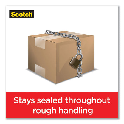 Box Lock Shipping Packaging Tape, 1.5" Core with Dispenser, 1.88" x 22.2 yds, Clear, 6/Pack