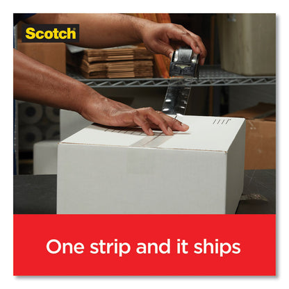 Box Lock Shipping Packaging Tape, 1.5" Core with Dispenser, 1.88" x 22.2 yds, Clear, 6/Pack