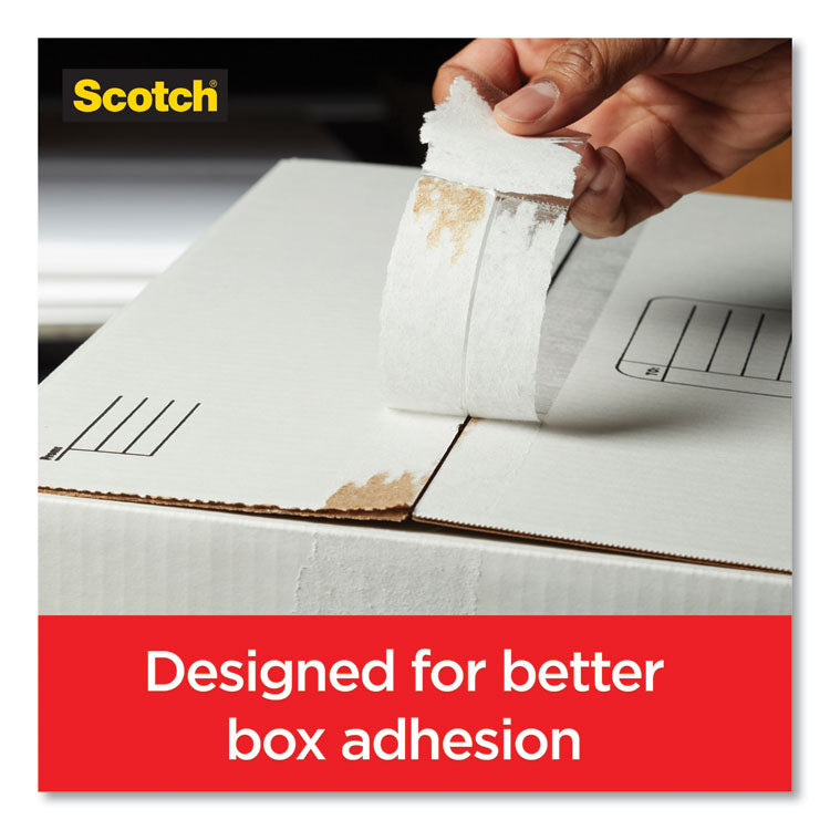 Box Lock Shipping Packaging Tape, 1.5" Core with Dispenser, 1.88" x 22.2 yds, Clear, 6/Pack