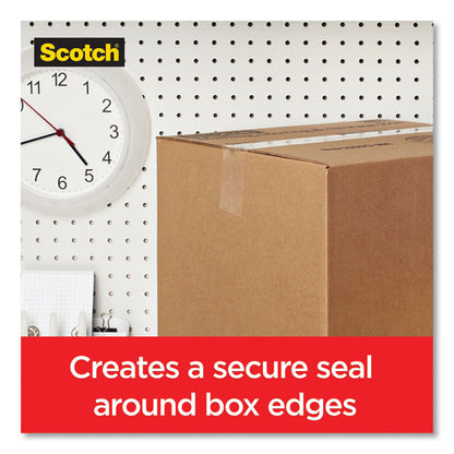 Box Lock Shipping Packaging Tape, 1.5" Core with Dispenser, 1.88" x 22.2 yds, Clear, 6/Pack